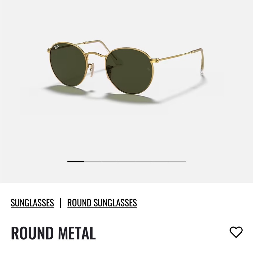 Ray-Ban Gold Frame with Green Lenses Round Metal Sunglasses